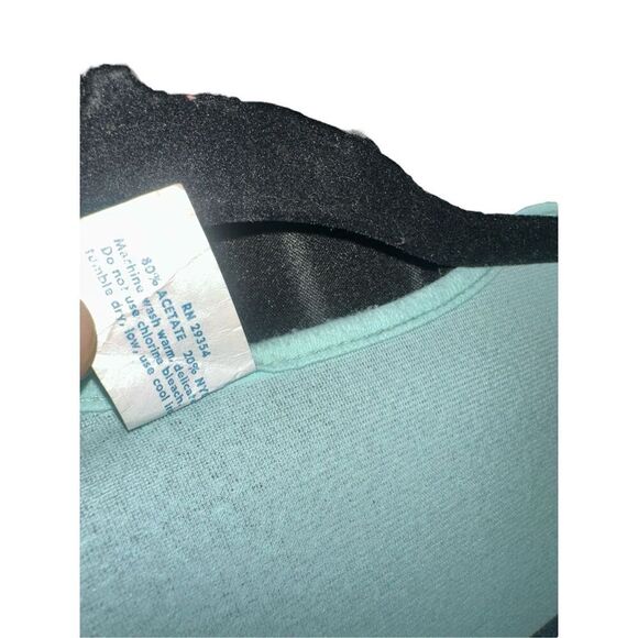 Beautiful Vintage MADE IN USA Long Blue Nightgown Slip 60s Union Made long Sleev - Picture 6 of 6